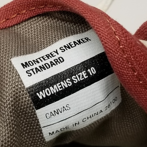 Seavees Monterey Sneakers Standard Red Ochre Lace Up Canvas Womens Size 10 Shoes - Picture 6 of 12